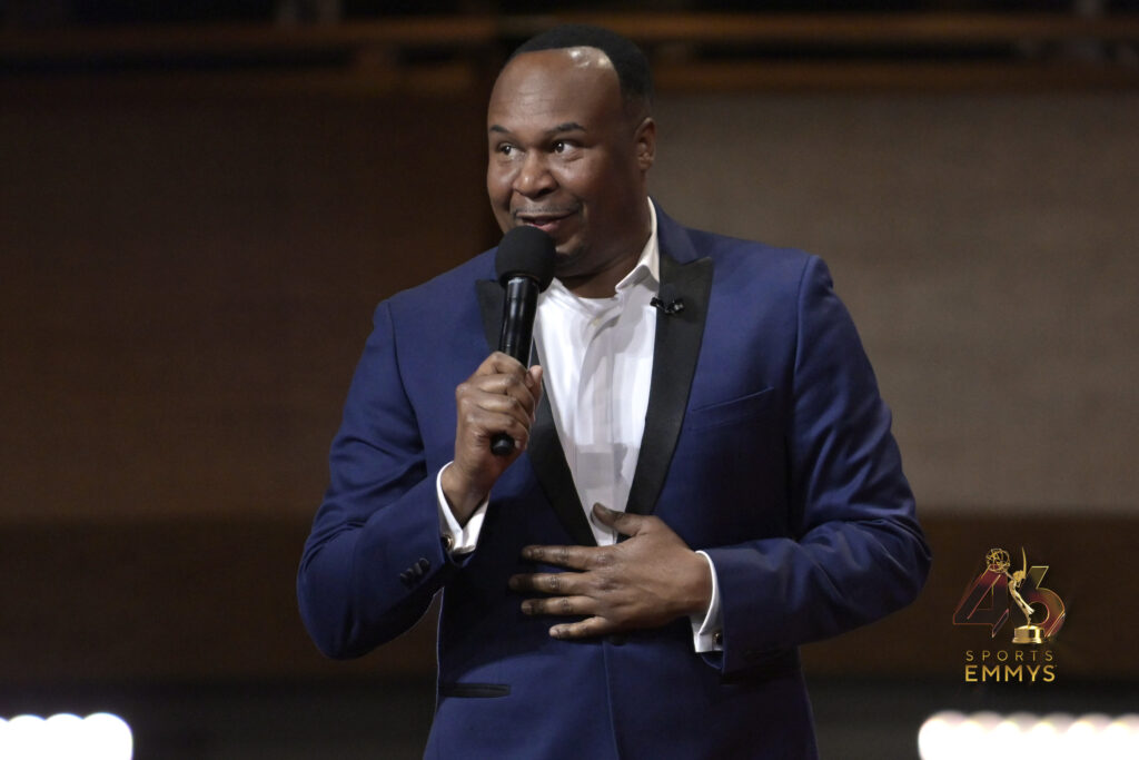 FAMU SJGC alumnus Roy Wood Jr. hosts the 46th Annual Sports Emmy® Awards at Jazz at Lincoln Center's Frederick P. Rose Hall in New York City on May 20, 2025.