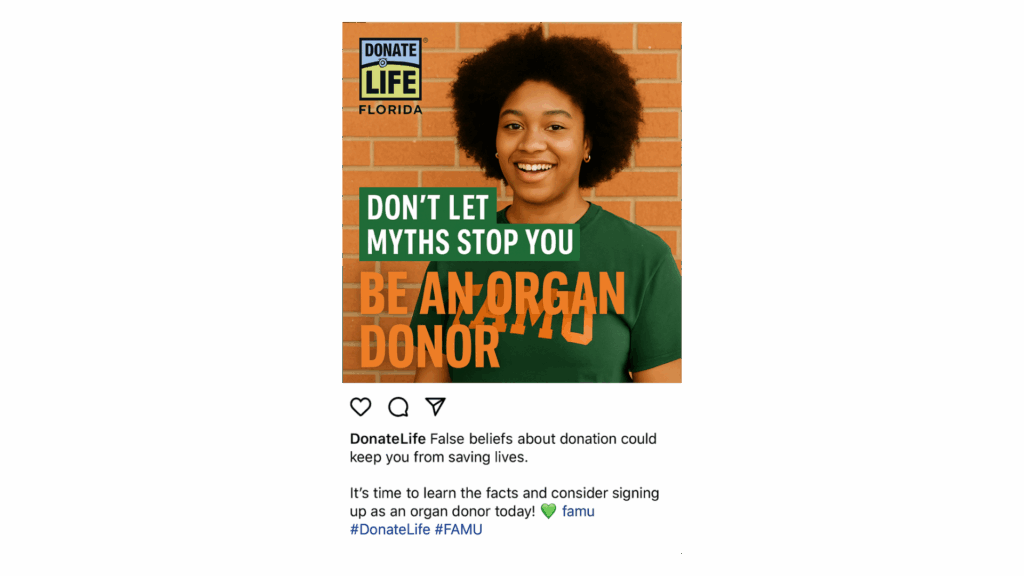 Eye-catching and thought-provoking Instagram collateral like this sample post was a key strategy in the winning team’s content development approach.