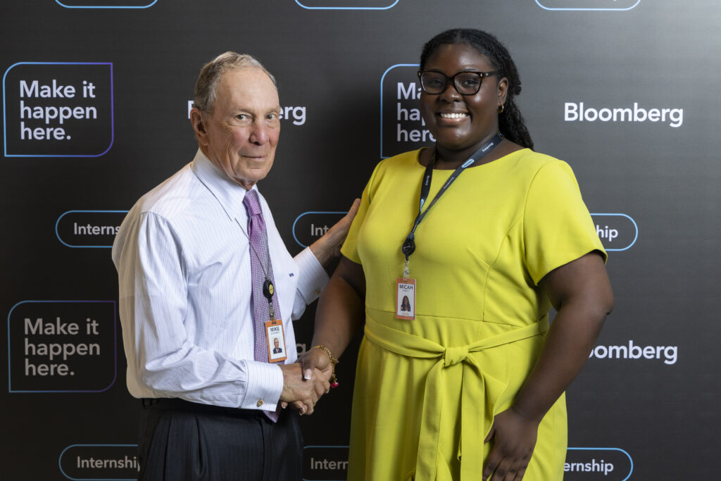 Micah Barkley meets Bloomberg Founder Michael Bloomberg, an entrepreneur, philanthropist and former mayor of New York City.