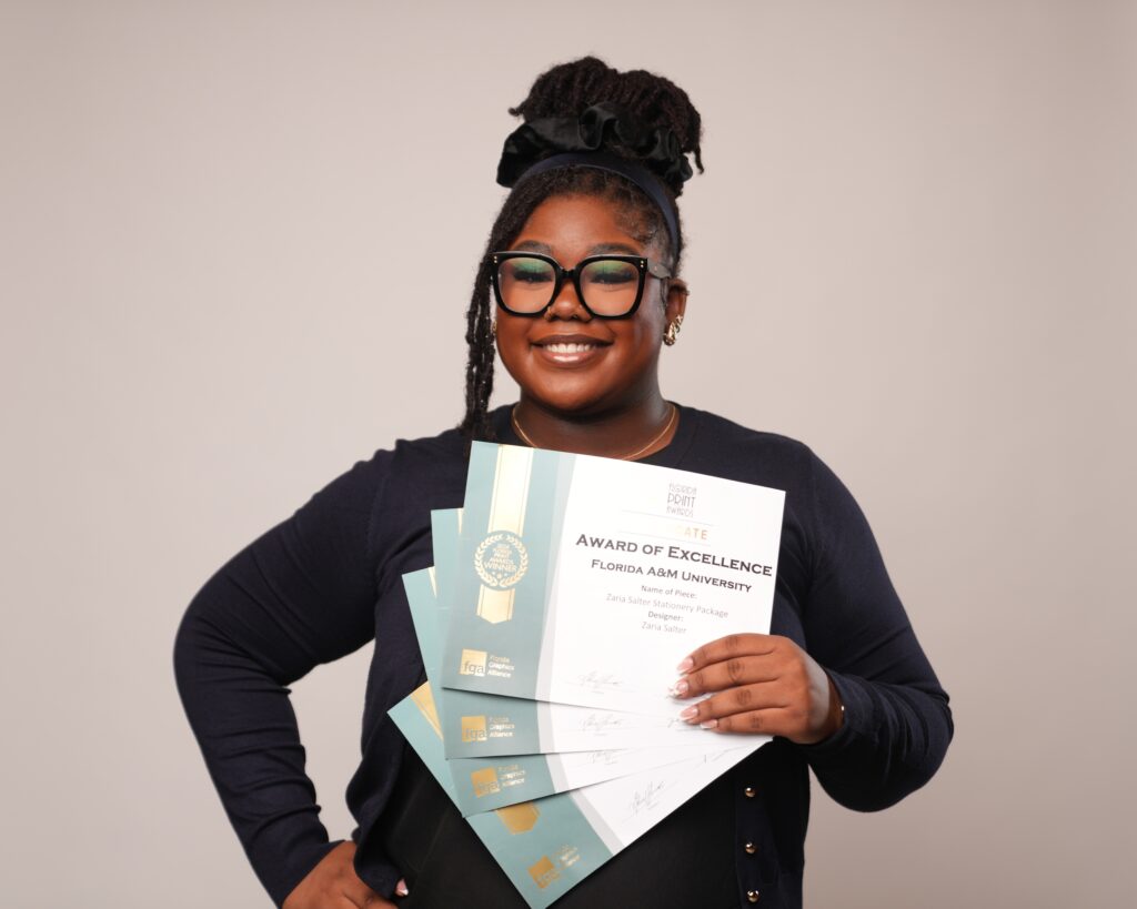 As a senior graphic design student, Salter has already won multiple accolades for her design work.