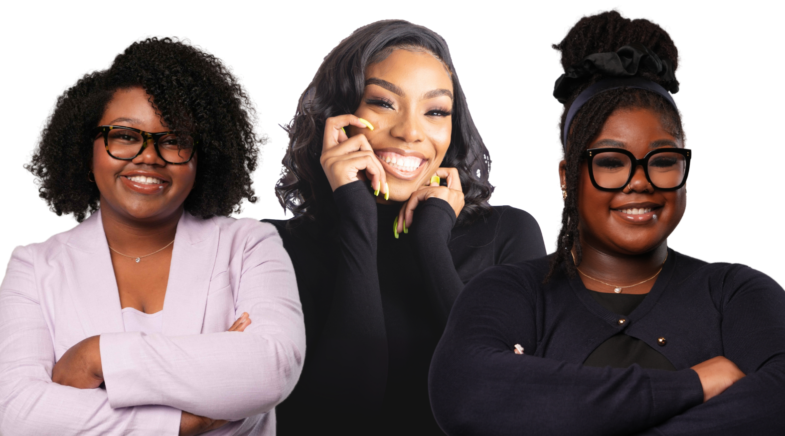 From left: Alumna Jasmine Patrick, alumna Brianna Grant, and senior Zaria Salter and are contributing to national and global companies and events with their design innovations.