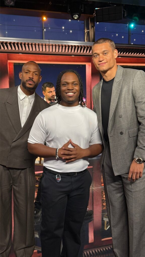 Ernest Walker III had the opportunity to pitch and produce content for the popular “Nightline” show.  He is pictured left with actors Marlon Wayans & Tyriq Withers, stars of the movie “HIM.” Photo courtesy: Ernest Walker III/Disney.