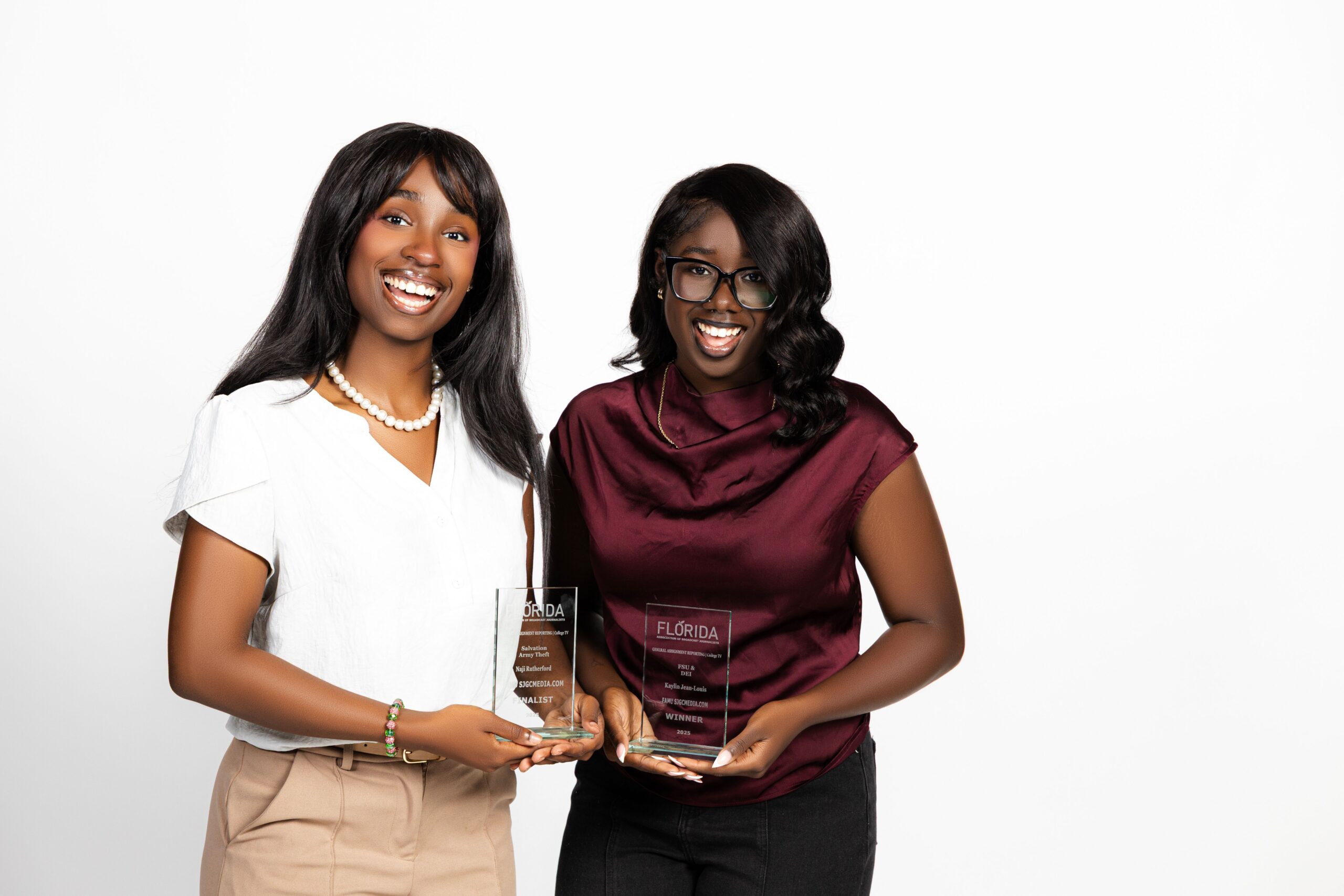 Kaylin Jean-Louis and Naji Rutherford pictured with awards.