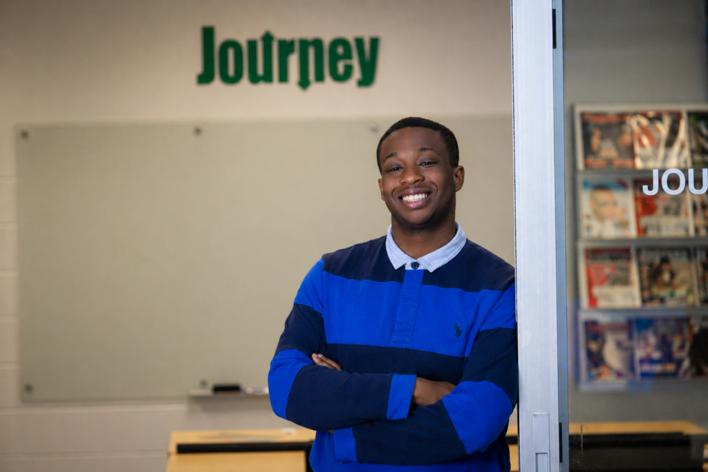 Kazon Allen featured at the Journey Magazine office.