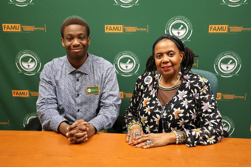 Kazon Allen pictured with his internship supervisor Dr. Sheffield.
