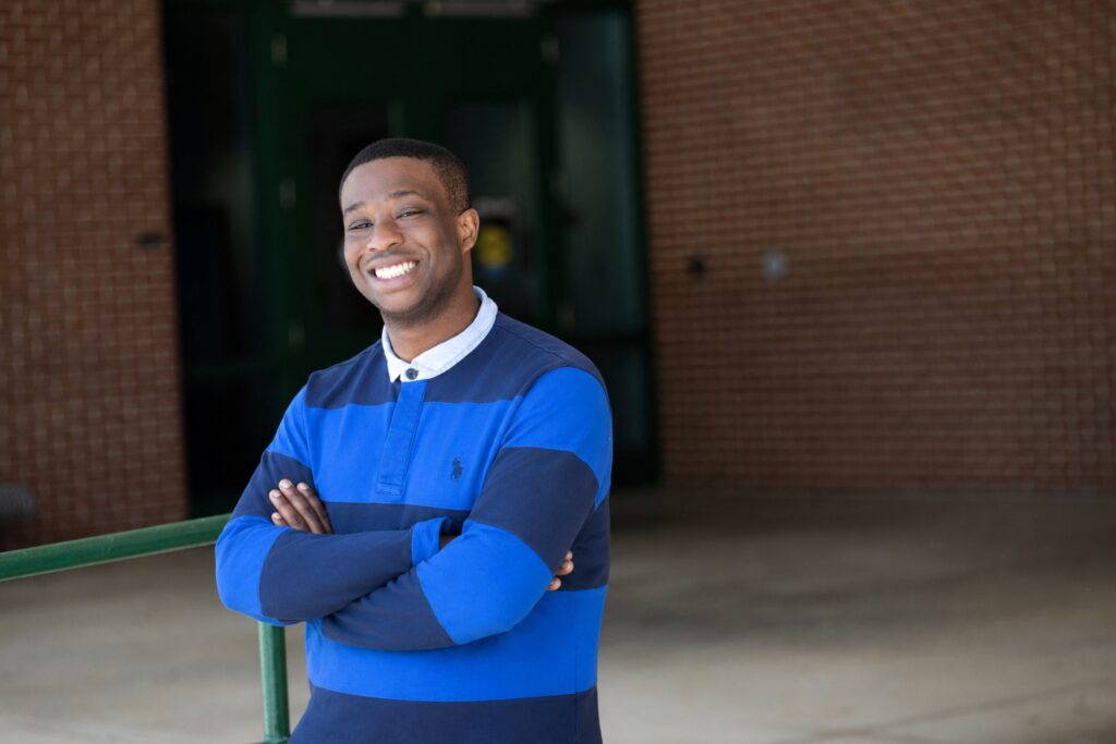 Kazon Allen smiles.