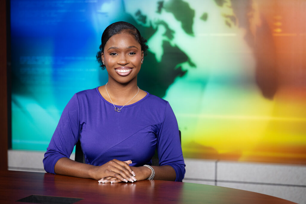 Tamia Williams at the news desk.