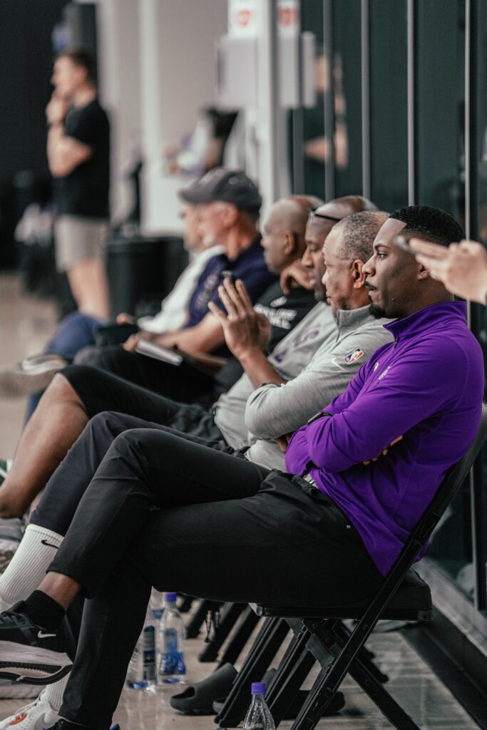 Jacobs watching a sporting event.